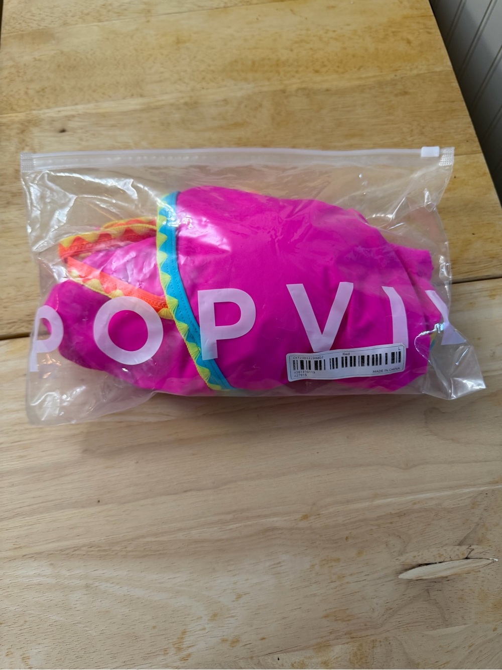 Popvil. Shell Trim Front Strappy Back Tie Hotpink One Piece Swimsuit - Picture 4 of 6